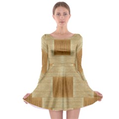 Texture Surface Beige Brown Tan Long Sleeve Skater Dress by Nexatart