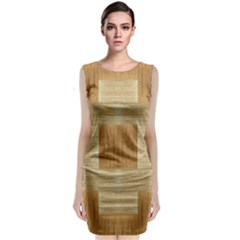 Texture Surface Beige Brown Tan Classic Sleeveless Midi Dress