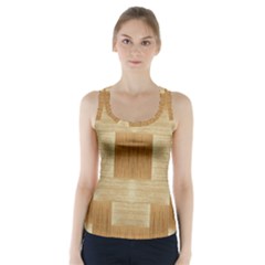 Texture Surface Beige Brown Tan Racer Back Sports Top