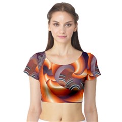 The Touch Digital Art Short Sleeve Crop Top (tight Fit) by Nexatart