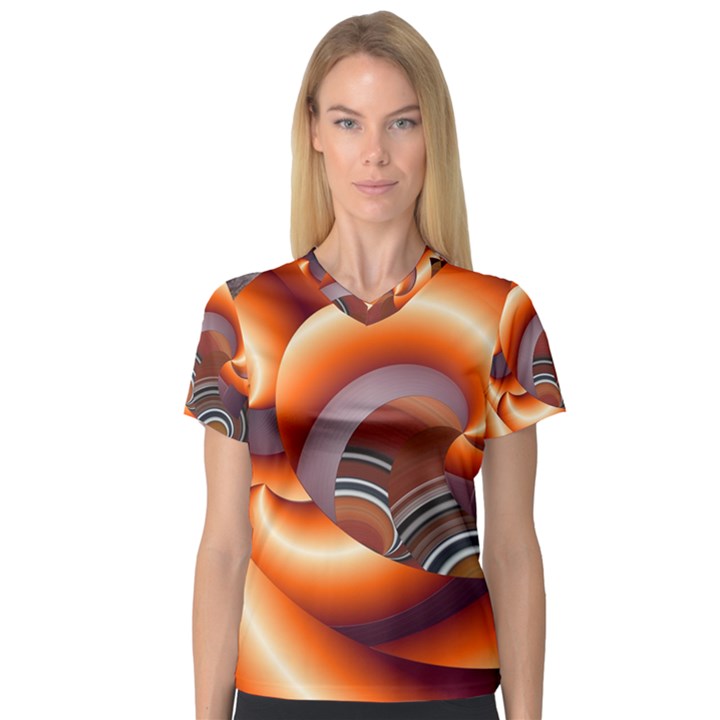 The Touch Digital Art Women s V-Neck Sport Mesh Tee