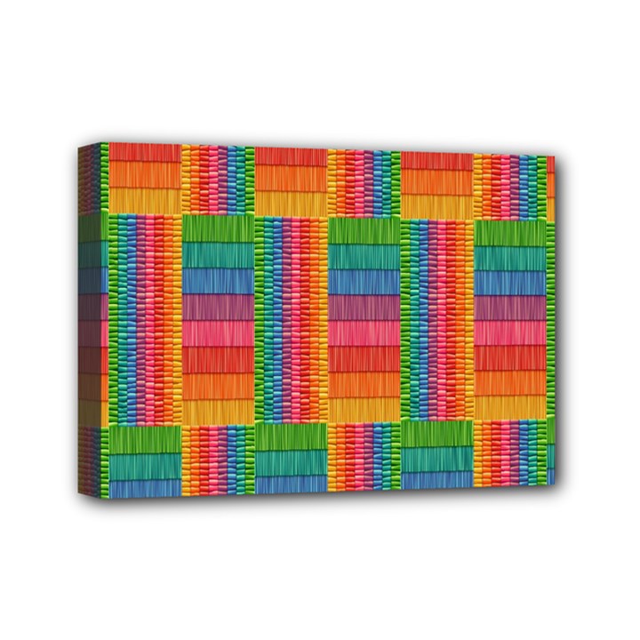 Texture Surface Rainbow Festive Mini Canvas 7  x 5 