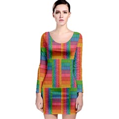 Texture Surface Rainbow Festive Long Sleeve Bodycon Dress by Nexatart