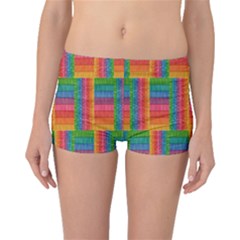 Texture Surface Rainbow Festive Boyleg Bikini Bottoms