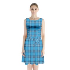 The Checkered Tablecloth Sleeveless Chiffon Waist Tie Dress by Nexatart