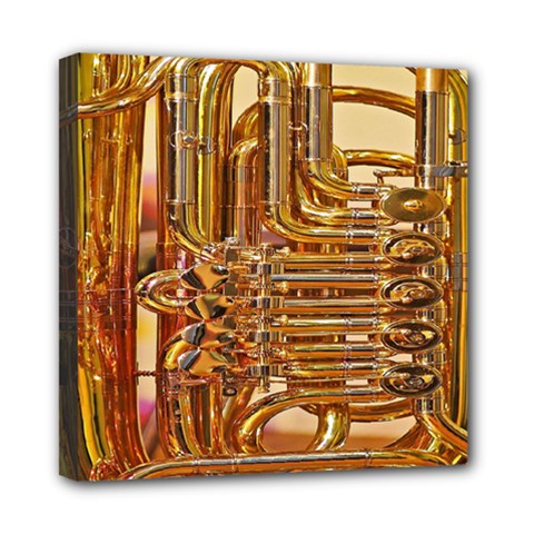 Tuba Valves Pipe Shiny Instrument Music Mini Canvas 8  X 8 