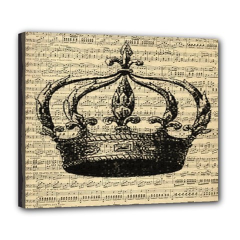Vintage Music Sheet Crown Song Deluxe Canvas 24  X 20   by Nexatart