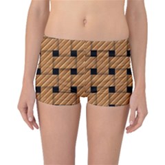 Wood Texture Weave Pattern Boyleg Bikini Bottoms