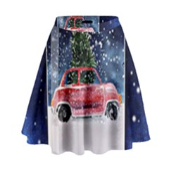 Winter Snow Ball Snow Cold Fun High Waist Skirt by Nexatart