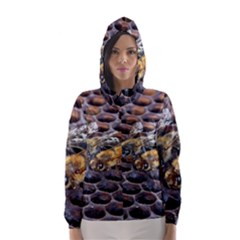 Worker Bees On Honeycomb Hooded Wind Breaker (women)