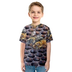 Worker Bees On Honeycomb Kids  Sport Mesh Tee