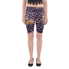 Worker Bees On Honeycomb Yoga Cropped Leggings by Nexatart