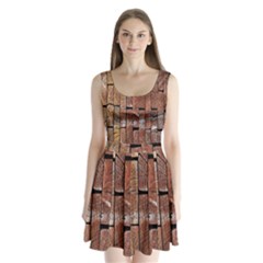 Wood Logs Wooden Background Split Back Mini Dress  by Nexatart