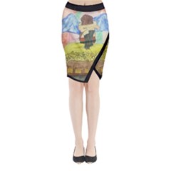 Lunacy Of Spirit Midi Wrap Pencil Skirt by artsystorebytandeep