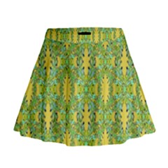 Ornate Modern Noveau Mini Flare Skirt by dflcprintsclothing