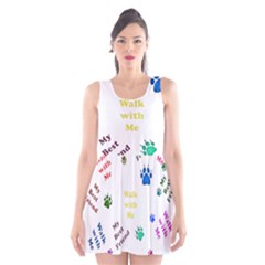 Animals Pets Dogs Paws Colorful Scoop Neck Skater Dress