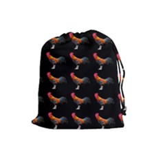 Background Pattern Chicken Fowl Drawstring Pouches (large)  by Amaryn4rt