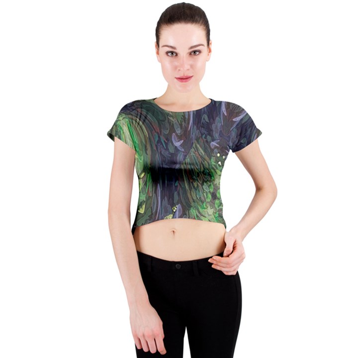 Backdrop Background Abstract Crew Neck Crop Top