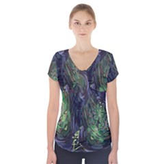 Backdrop Background Abstract Short Sleeve Front Detail Top