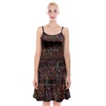 Russian New Year s Tree Lights Spaghetti Strap Velvet Dress