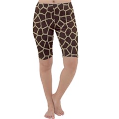 Giraffe Animal Print Skin Fur Cropped Leggings  by Amaryn4rt