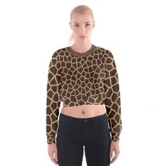 Giraffe Animal Print Skin Fur Women s Cropped Sweatshirt by Amaryn4rt