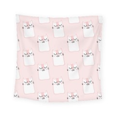 Pattern Cat Pink Cute Sweet Fur Square Tapestry (small) by Amaryn4rt