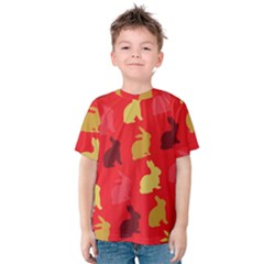 Hare Easter Pattern Animals Kids  Cotton Tee