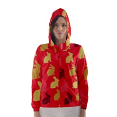 Hare Easter Pattern Animals Hooded Wind Breaker (women) by Amaryn4rt