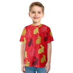 Hare Easter Pattern Animals Kids  Sport Mesh Tee