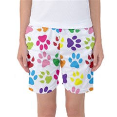 Paw Print Paw Prints Background Women s Basketball Shorts by Amaryn4rt