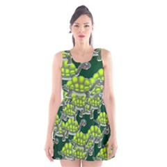 Seamless Tile Background Abstract Turtle Turtles Scoop Neck Skater Dress