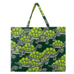 Seamless Tile Background Abstract Turtle Turtles Zipper Large Tote Bag by Amaryn4rt