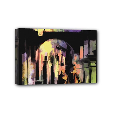 Street Colorful Abstract People Mini Canvas 6  X 4  by Amaryn4rt