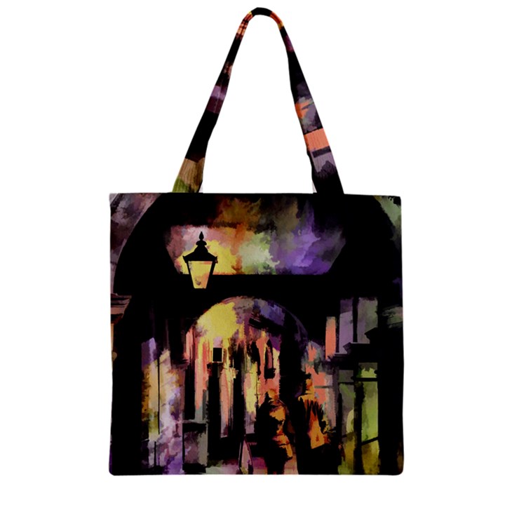 Street Colorful Abstract People Zipper Grocery Tote Bag