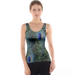 Peacock Feathers Blue Bird Nature Tank Top by Amaryn4rt