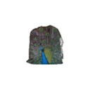Peacock Feather Beat Rad Blue Drawstring Pouches (XS)  View1