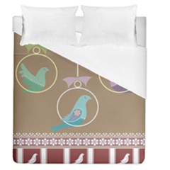 Isolated Wallpaper Bird Sweet Fowl Duvet Cover (queen Size) by Amaryn4rt