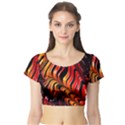 Abstract Fractal Mathematics Abstract Short Sleeve Crop Top (Tight Fit) View1