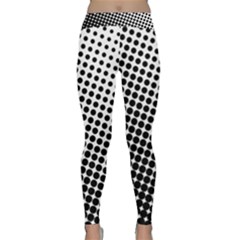 Background Wallpaper Texture Lines Dot Dots Black White Classic Yoga Leggings by Amaryn4rt