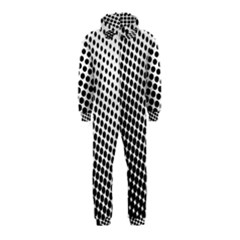 Background Wallpaper Texture Lines Dot Dots Black White Hooded Jumpsuit (kids) by Amaryn4rt