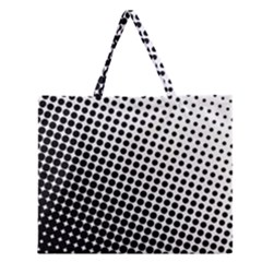 Background Wallpaper Texture Lines Dot Dots Black White Zipper Large Tote Bag