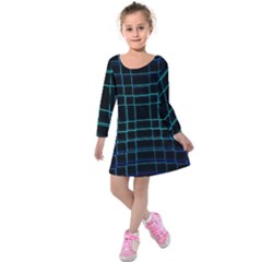 Background Wallpaper Texture Lines Kids  Long Sleeve Velvet Dress by Amaryn4rt