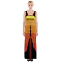 Plane Rocket Fly Yellow Orange Space Galaxy Maxi Thigh Split Dress View1