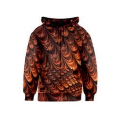 Brown Fractal Mathematics Frax Kids  Zipper Hoodie by Amaryn4rt