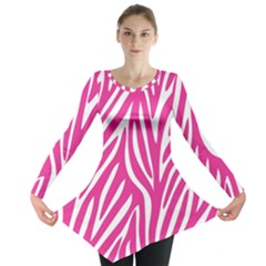 Zebra Skin Pink Long Sleeve Tunic 