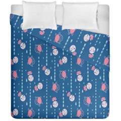Pig Pork Blue Water Rain Pink King Princes Quin Duvet Cover Double Side (california King Size)