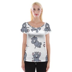 Rhinoceros Animal Rhino Women s Cap Sleeve Top