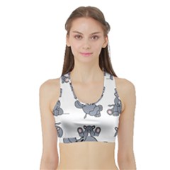 Rhinoceros Animal Rhino Sports Bra With Border