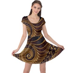 Fractal Spiral Endless Mathematics Cap Sleeve Dresses